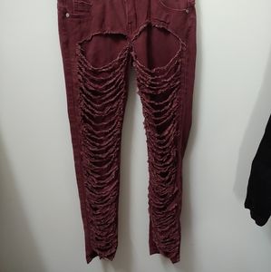 Burgundy jeans